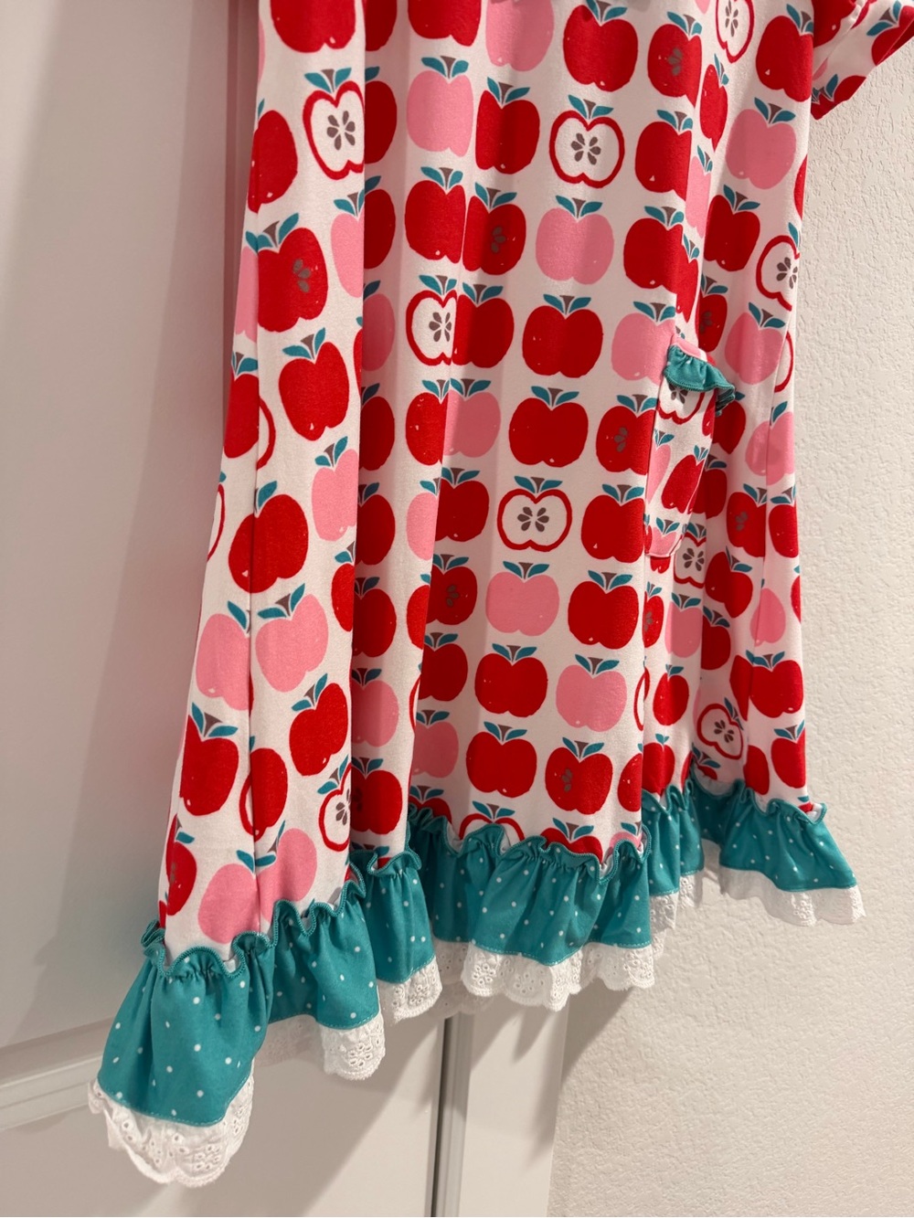 SweetHoney Back to School Girls' Red Apple Dress Set with Shorts Size 10 EUC - Picture 6 of 10